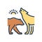 Color illustration icon for Animals, dog and hyena