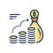 Color illustration icon for Annuity, financial and currency