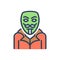 Color illustration icon for Anonymous, unnamed and unknown