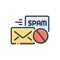 Color illustration icon for Anti spam, message and correspondence