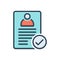 Color illustration icon for Approve, accept and checkmark