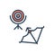 Color illustration icon for Archery, concentration and archer