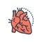 Color illustration icon for Arteries, veins and artery