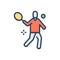 Color illustration icon for Athletics, badminton and person