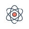 Color illustration icon for Atomizing, molecules and quantum