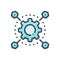 Color illustration icon for Automatization, technology and setting