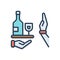 Color illustration icon for Avoid, avert and alcohol