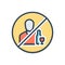 Color illustration icon for Avoiding, inhibit and prevent