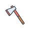Color illustration icon for Axe, hatchet and adze