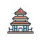 Color illustration icon for Bali, indonesian and temple