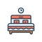 Color illustration icon for Bed, bedstead and bunk