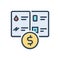 Color illustration icon for Bill, account and document
