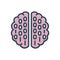 Color illustration icon for Binary Mind, processor and brain