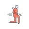 Color illustration icon for Body aches, spine and joint