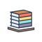 Color illustration icon for Books, bibliography and collection