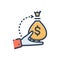 Color illustration icon for Borrower, loan and bribery