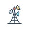 Color illustration icon for Broadcasting, propagation and transmission