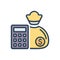 Color illustration icon for Budget, bank and money