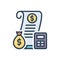 Color illustration icon for Budgets, account and balance