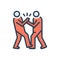 Color illustration icon for Bullying, abuse and fight