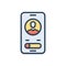 Color illustration icon for  Calls, phone and contact