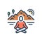 Color illustration icon for Calm, tranquil and meditation