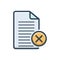 Color illustration icon for Cancel agreement, cancellation and cancel