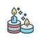 Color illustration icon for Candles, candlestick and burn