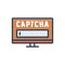 Color illustration icon for Captcha, technology and system