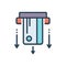 Color illustration icon for Cardswipe, paying and machine