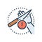 Color illustration icon for Carefulness, cautious and knife