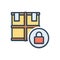 Color illustration icon for Cargo Protection, box and delivery