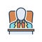 Color illustration icon for Ceo, manager and director