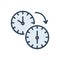 Color illustration icon for change, move and clock wise