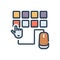 Color illustration icon for Choice, likes and preference