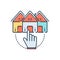 Color illustration icon for Choose home, opportunity and home