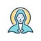 Color illustration icon for Christina, christian and church