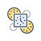 Color illustration icon for Clocks, time and countdown