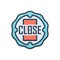 Color illustration icon for Close, store and hanging