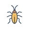 Color illustration icon for Cockroach, bug and creepy