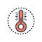 Color illustration icon for Cold, lagging and thermometer