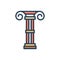 Color illustration icon for Columns, architecture and pillar