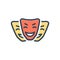 Color illustration icon for Comedy, entertainment and mask