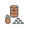 Color illustration icon for Commodities, trade and market