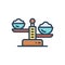 Color illustration icon for Compared, balance and justice