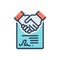 Color illustration icon for Consensus, agreement and accord