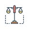 Color illustration icon for Constitutional, balance and law