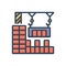 Color illustration icon for Construction, crane and machine
