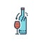 Color illustration icon for Consume, wine and alcoholism