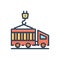 Color illustration icon for Container, cargo and shipping